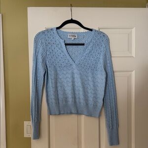 Light Blue V-Neck Sweater